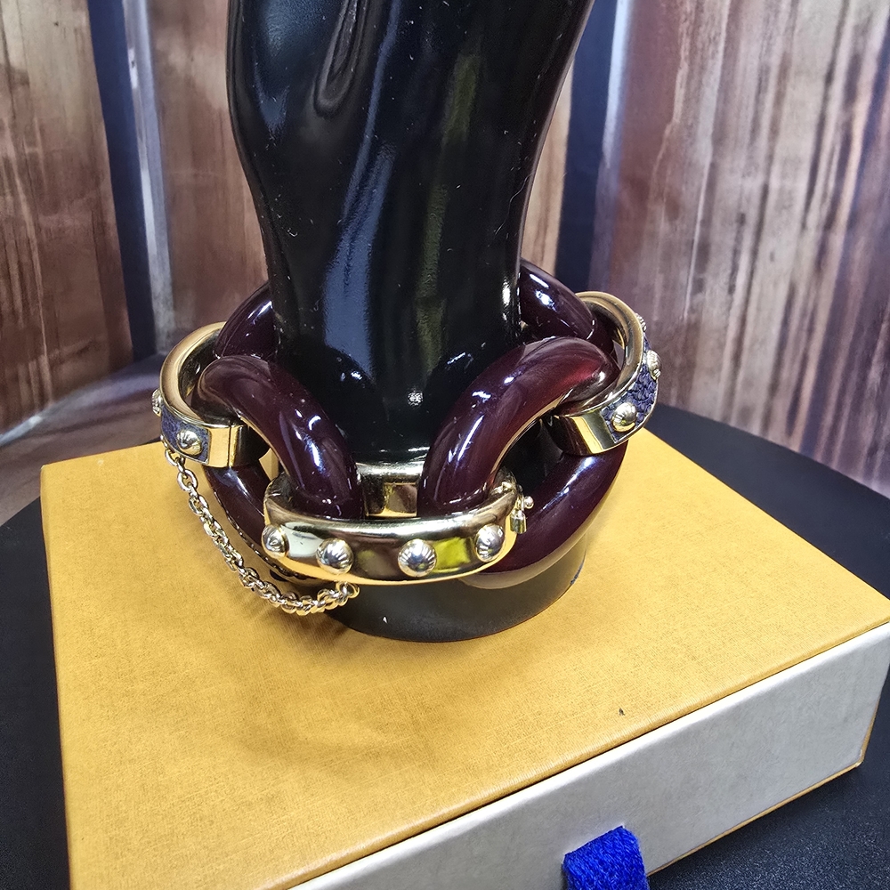 LOUIS VUITTON Gimia Crew Bracelet In Bordeaux - FULL INCLUSION - COA - Picture 4 of 14